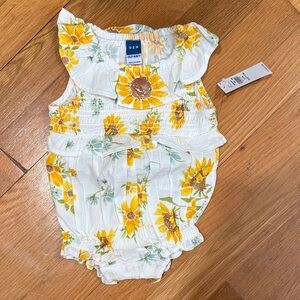 Old Navy Yellow Floral Baby Romper